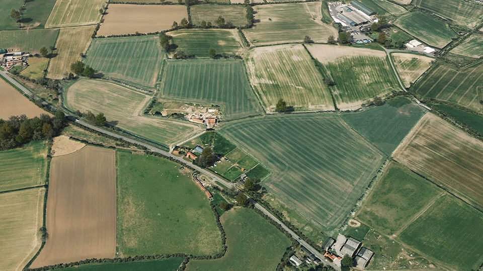 Birds-eye render of Heighington Habitat Bank before restoration