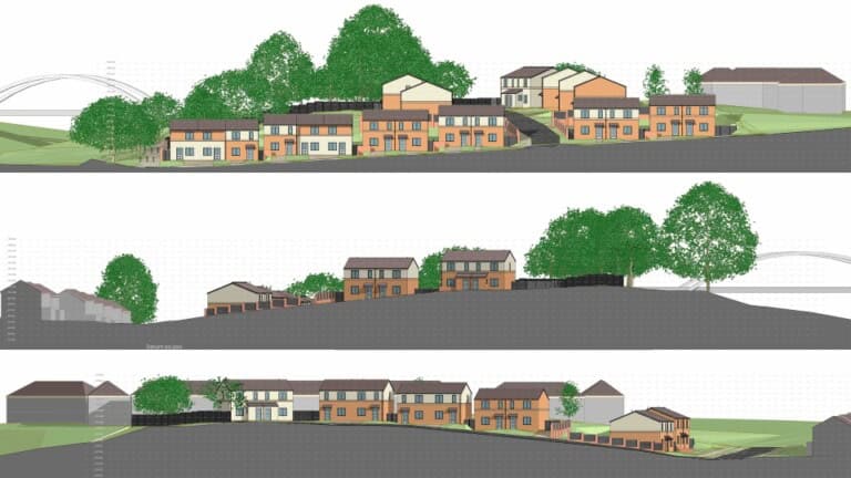 Planning designs for new houses being built by Hoober Urban Partnerships in Sheffield