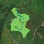 Birds-eye map of Keighley Habitat Bank showing the areas that are going to be restored into new habitats.