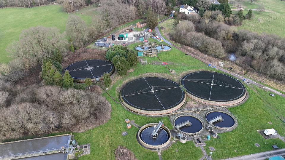 Water treatment works from above