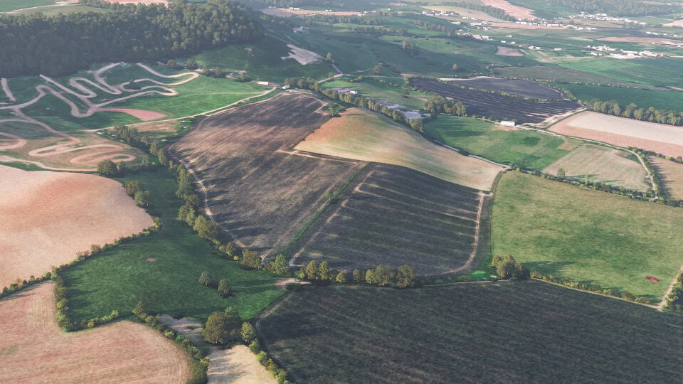 Birds-eye render of Stonehouse Habitat Bank before restoration