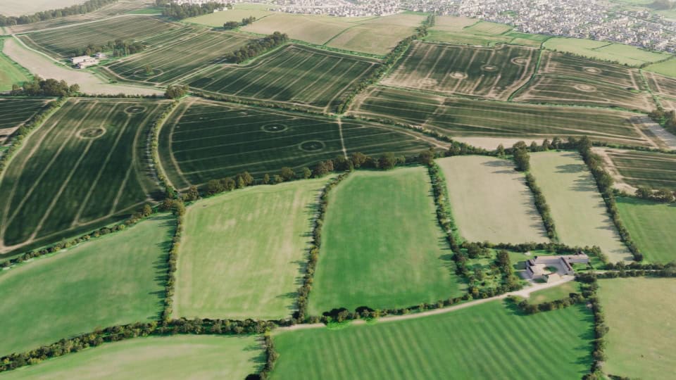 Birds-eye render of Shipston-on-Stour Habitat Bank before restoration