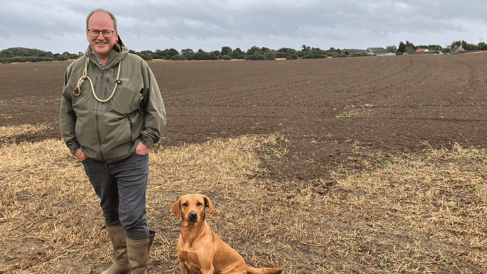 Will and his dog at Heighington Habitat Bank.